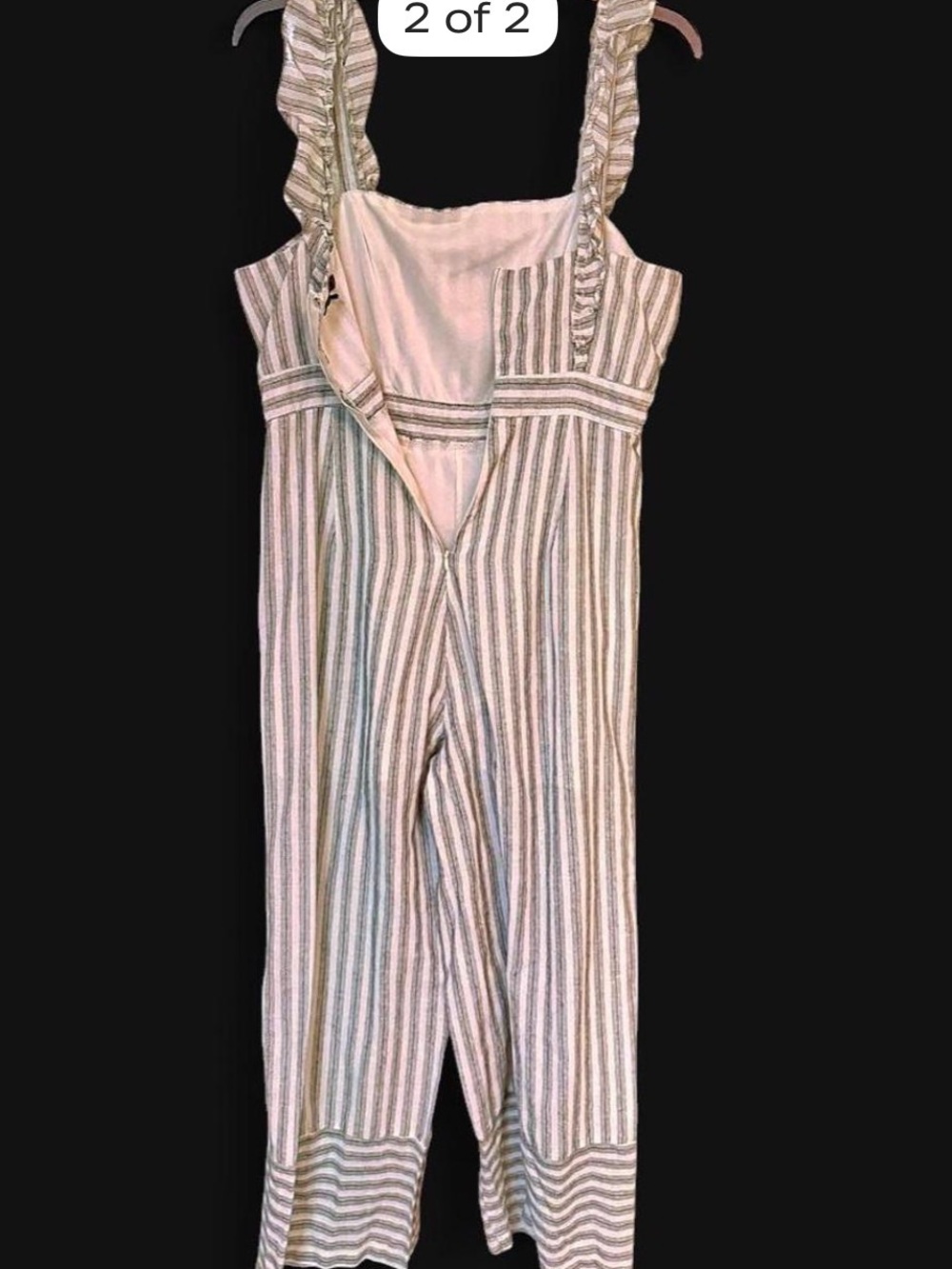 Striped Ruffle-Strap Jumpsuit - Picture 2 of 2